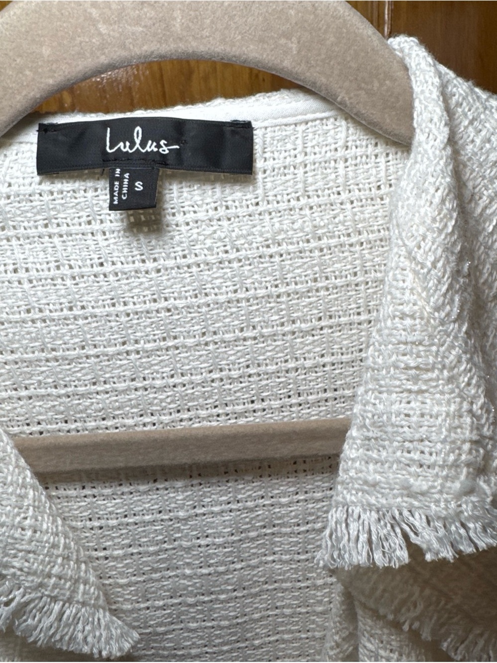 Ivory Ruffled Tweed Jacket - Picture 3 of 6